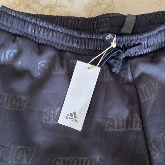 NWT ADIDAS Embossed Monogram Wide Leg Jogging Pants Regular Fit - Picture 7 of 13